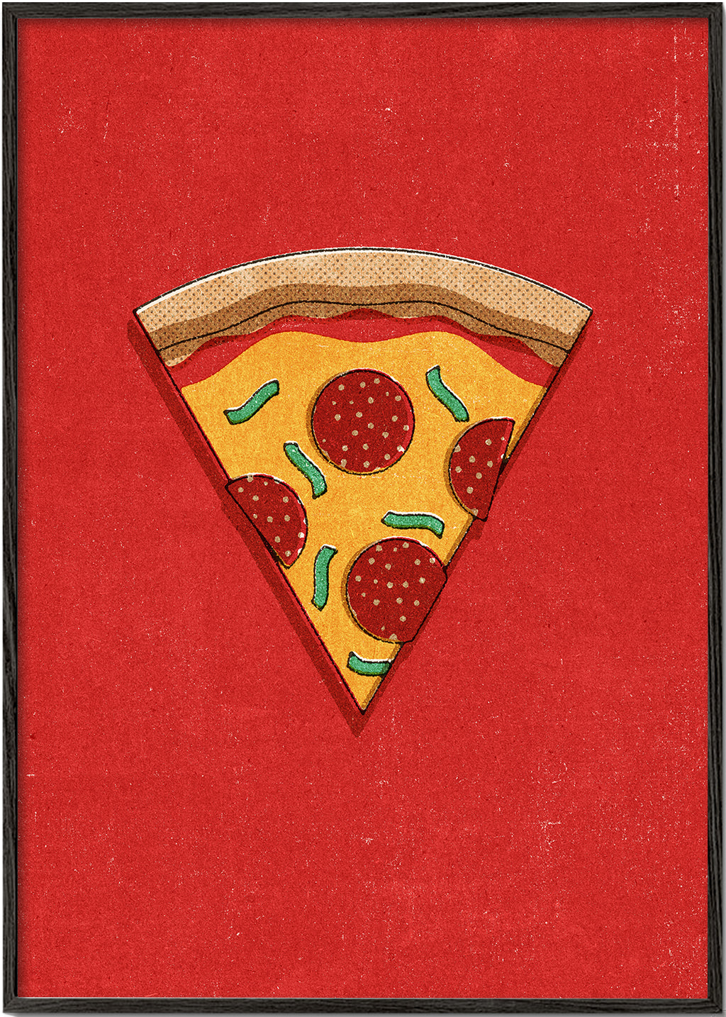 Køkkenkunst: illustreret pizzaslice