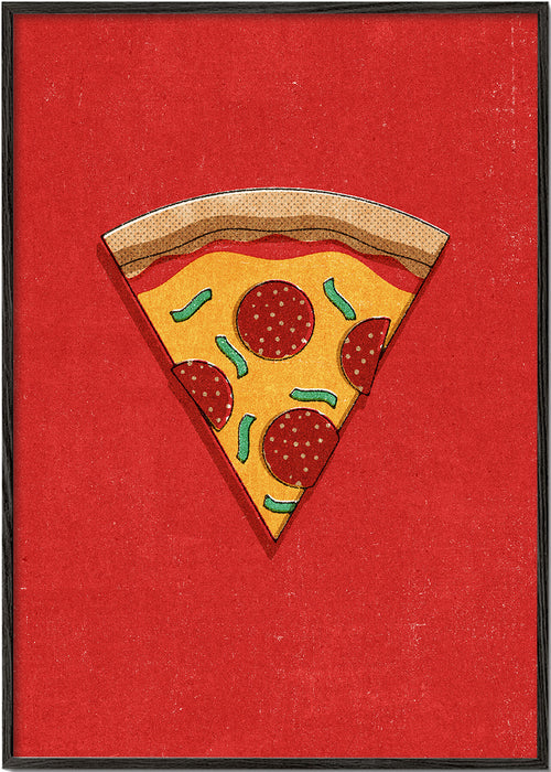 Køkkenkunst: illustreret pizzaslice