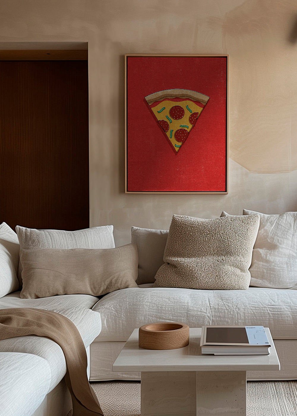 Køkkenkunst: illustreret pizzaslice