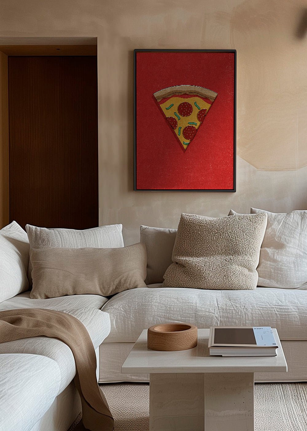Køkkenkunst: illustreret pizzaslice
