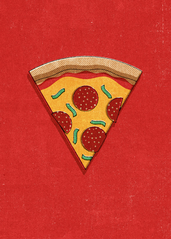 Køkkenkunst: illustreret pizzaslice