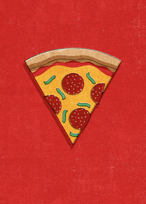 Køkkenkunst: illustreret pizzaslice