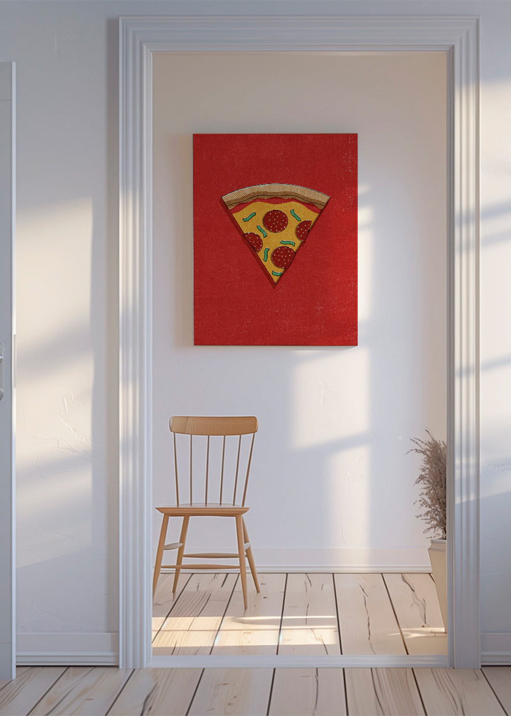 Køkkenkunst: illustreret pizzaslice