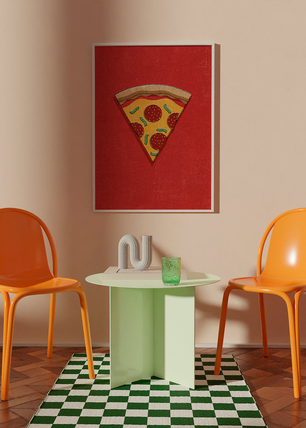 Køkkenkunst: illustreret pizzaslice