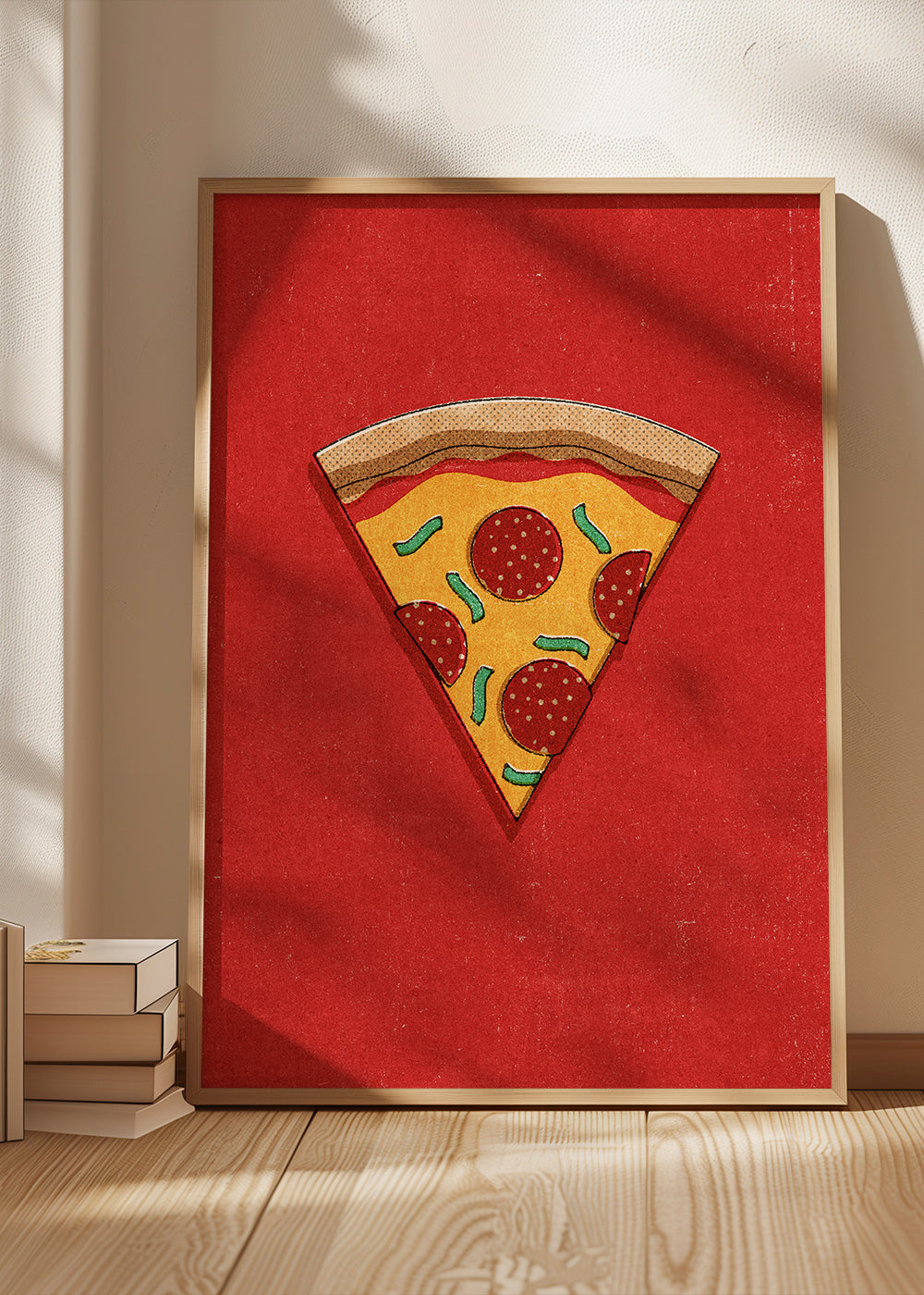 Køkkenkunst: illustreret pizzaslice