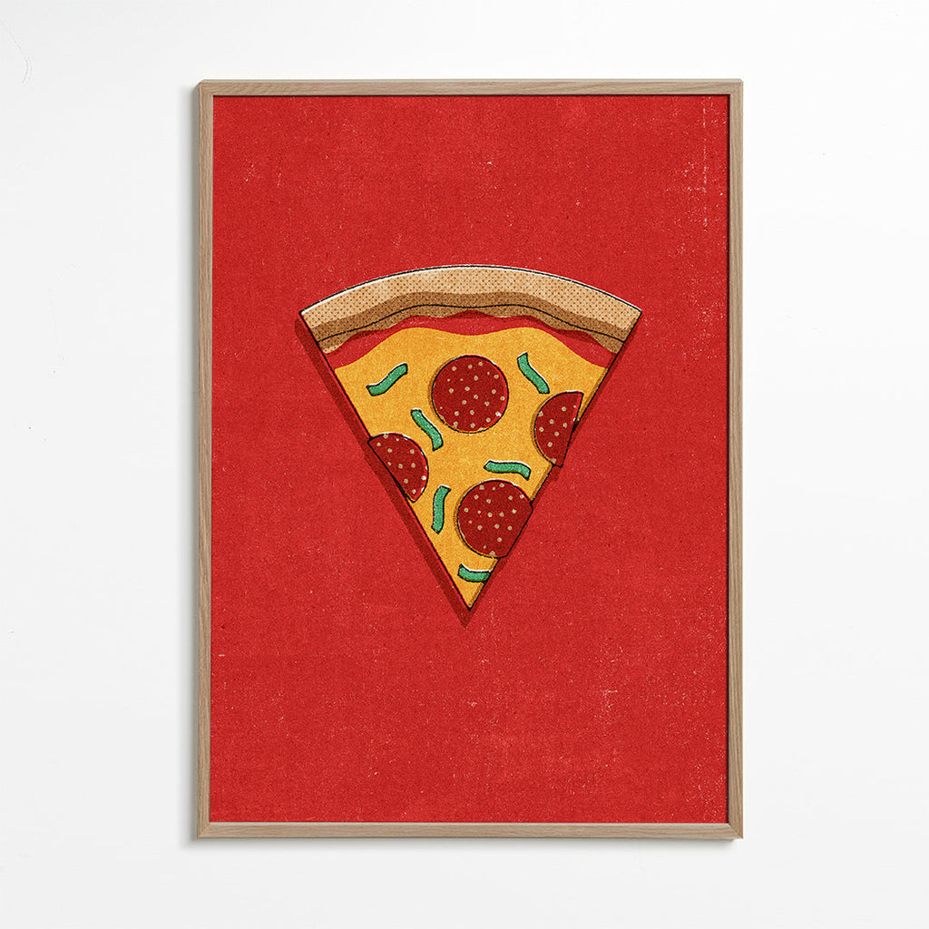 Køkkenkunst: illustreret pizzaslice