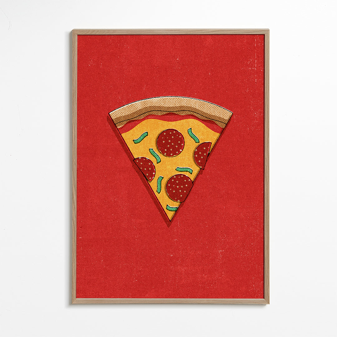 Køkkenkunst: illustreret pizzaslice