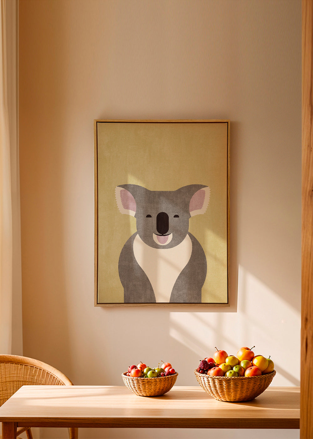 Børneplakat smilende koala