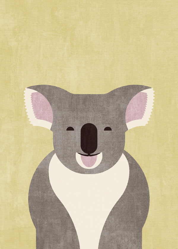 Børneplakat smilende koala