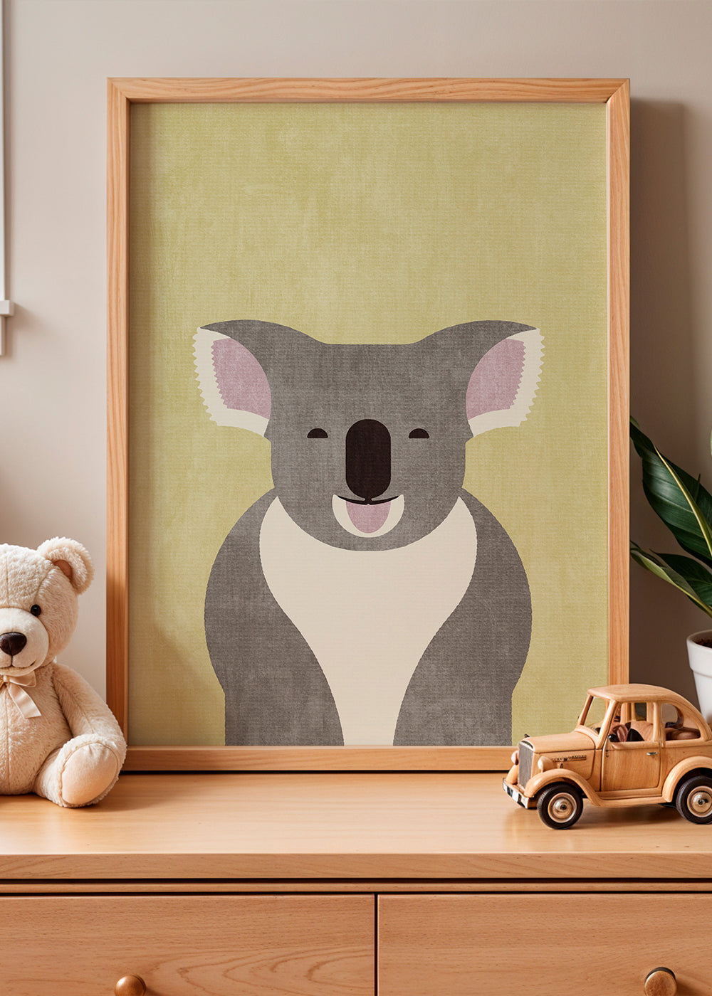 Børneplakat smilende koala