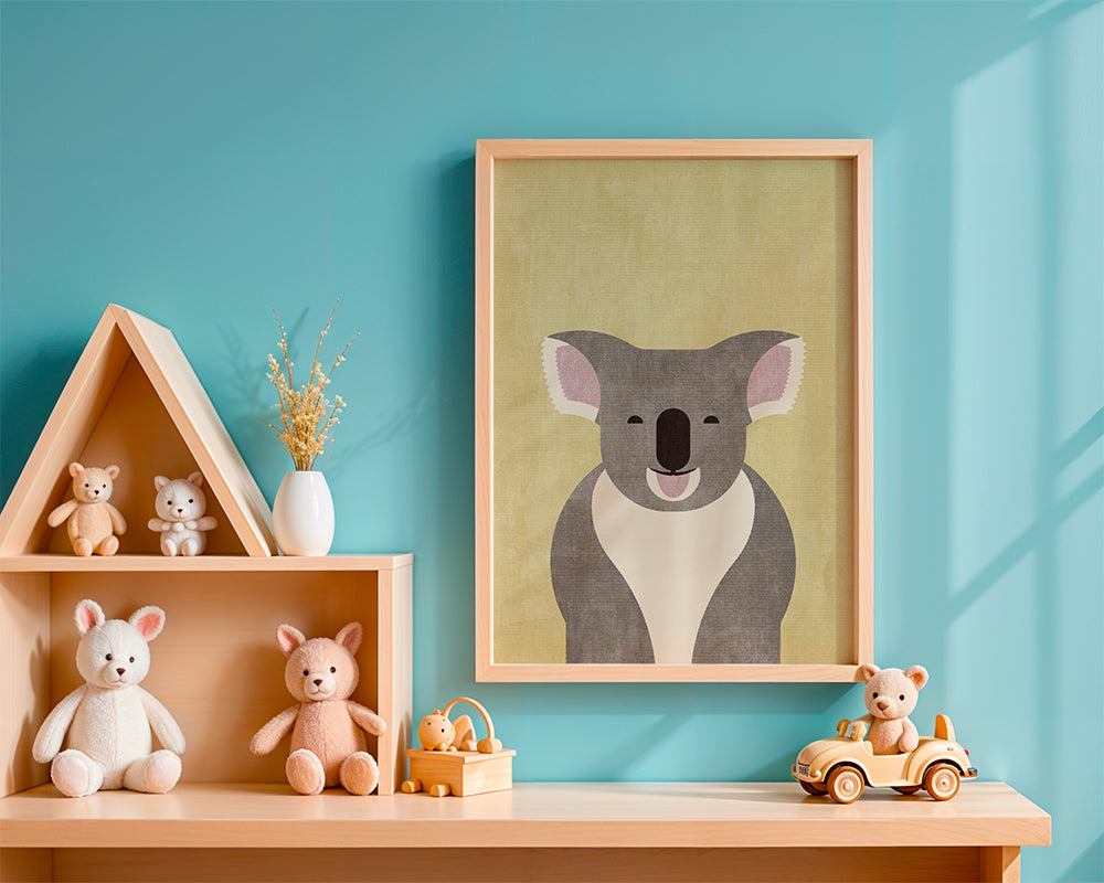 Børneplakat smilende koala