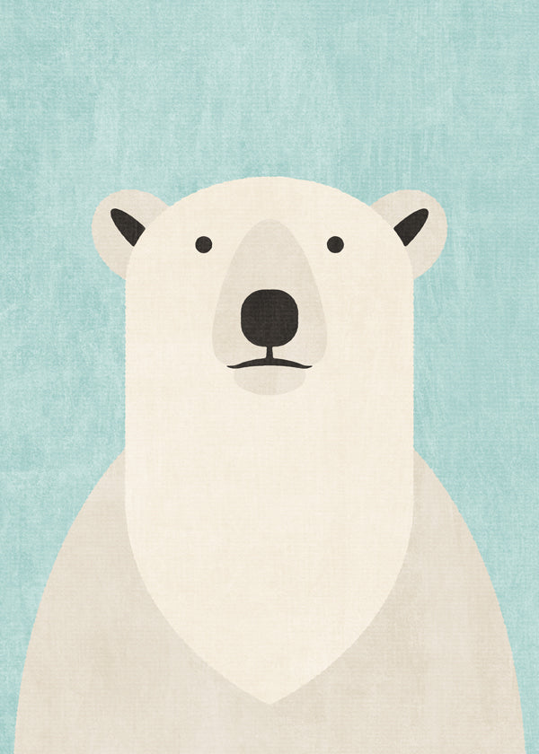 Plakat isbjørn minimalistisk