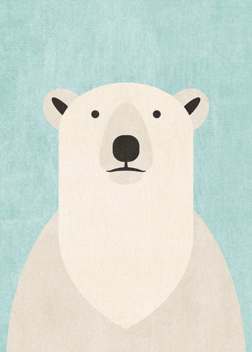 Plakat isbjørn minimalistisk