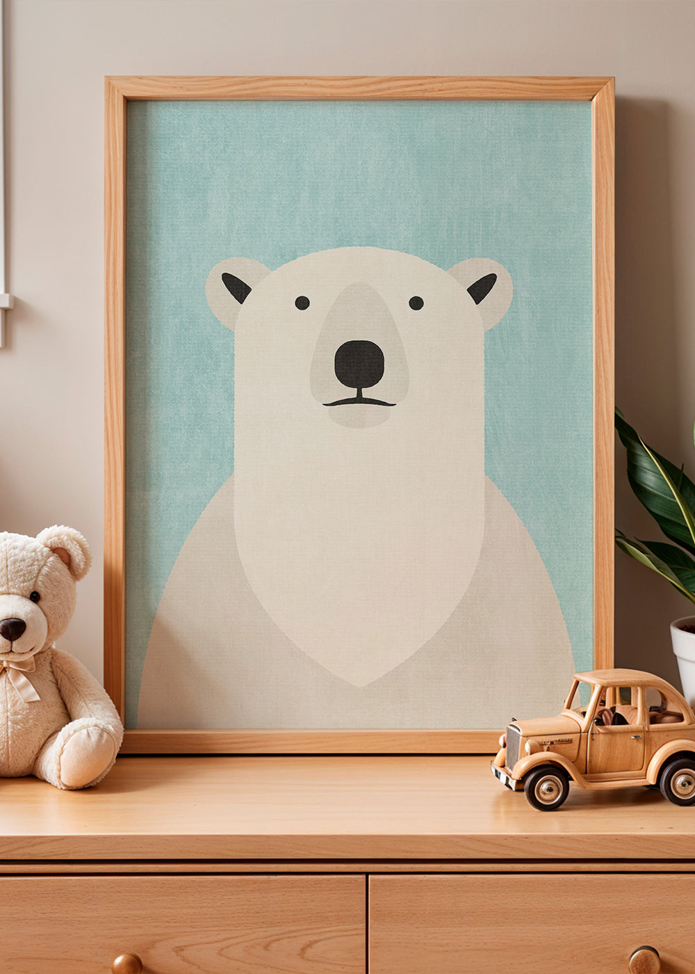 Plakat isbjørn minimalistisk