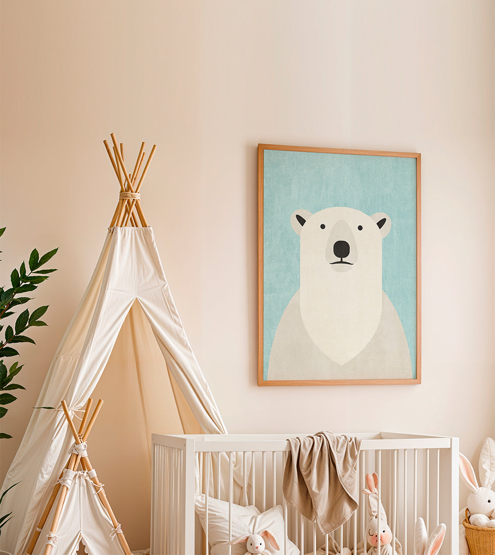 Plakat isbjørn minimalistisk