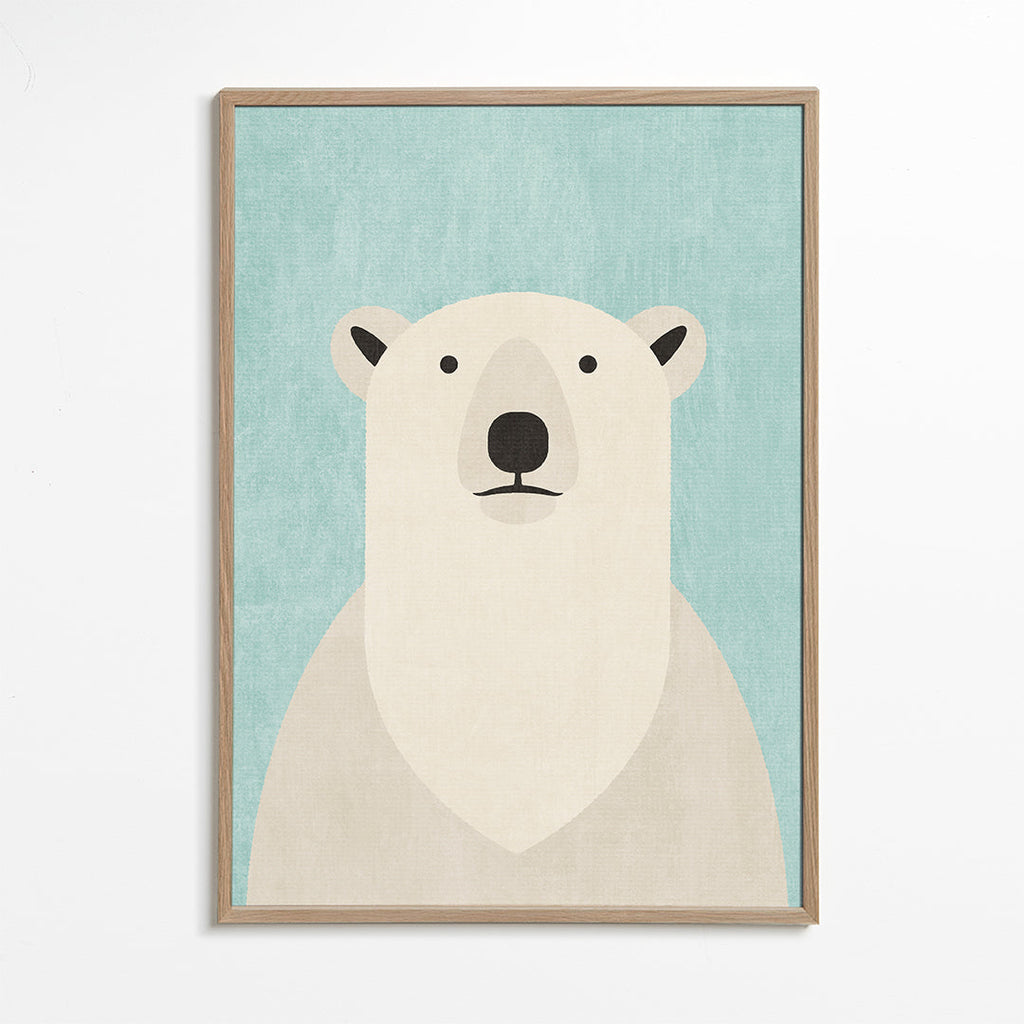 Plakat isbjørn minimalistisk