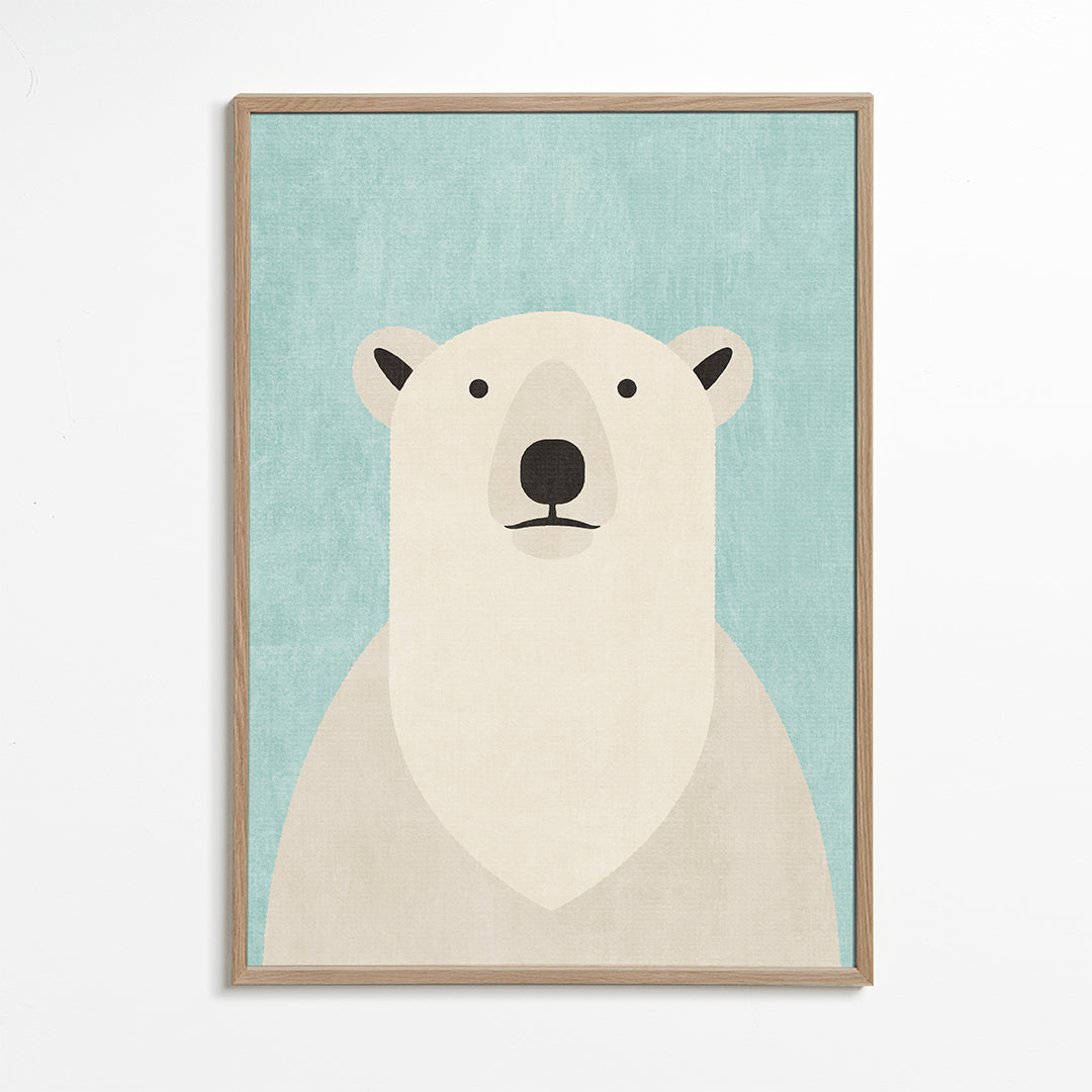 Plakat isbjørn minimalistisk