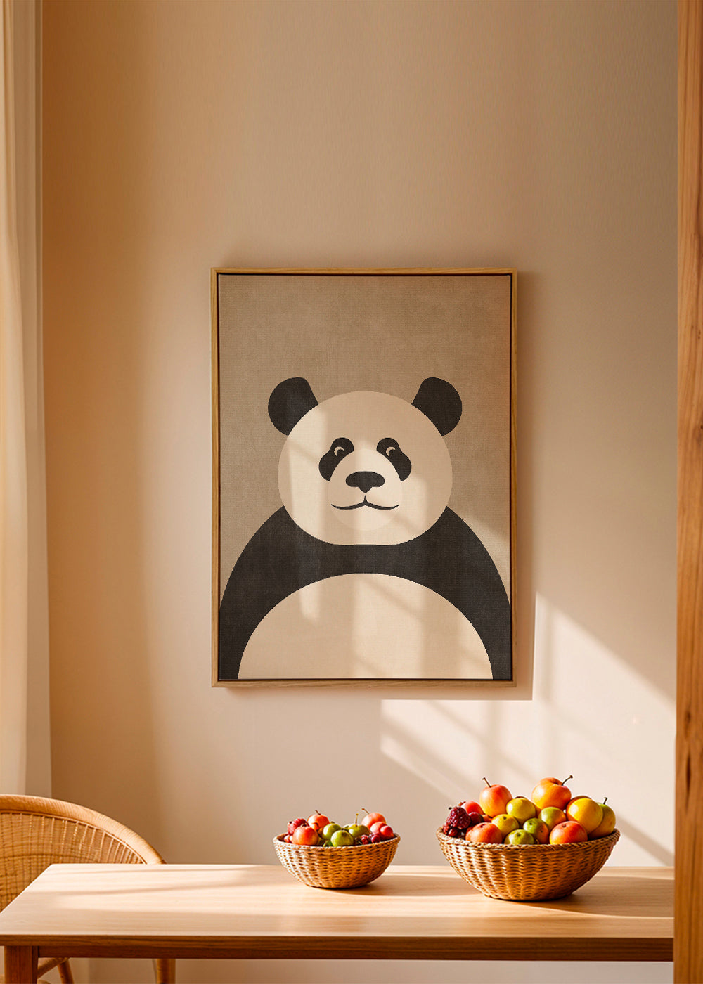 Panda illustration til børneværelset
