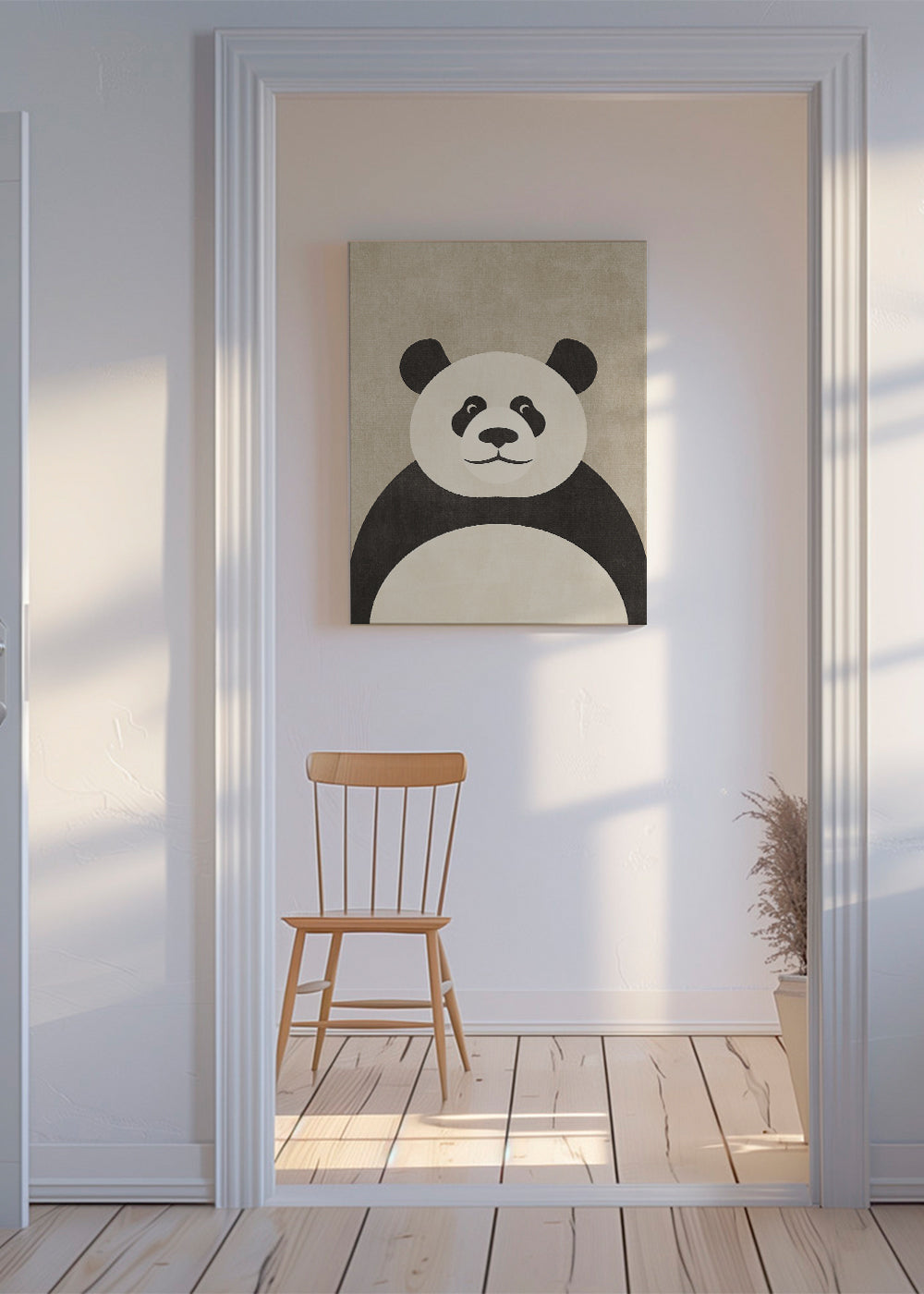Panda illustration til børneværelset