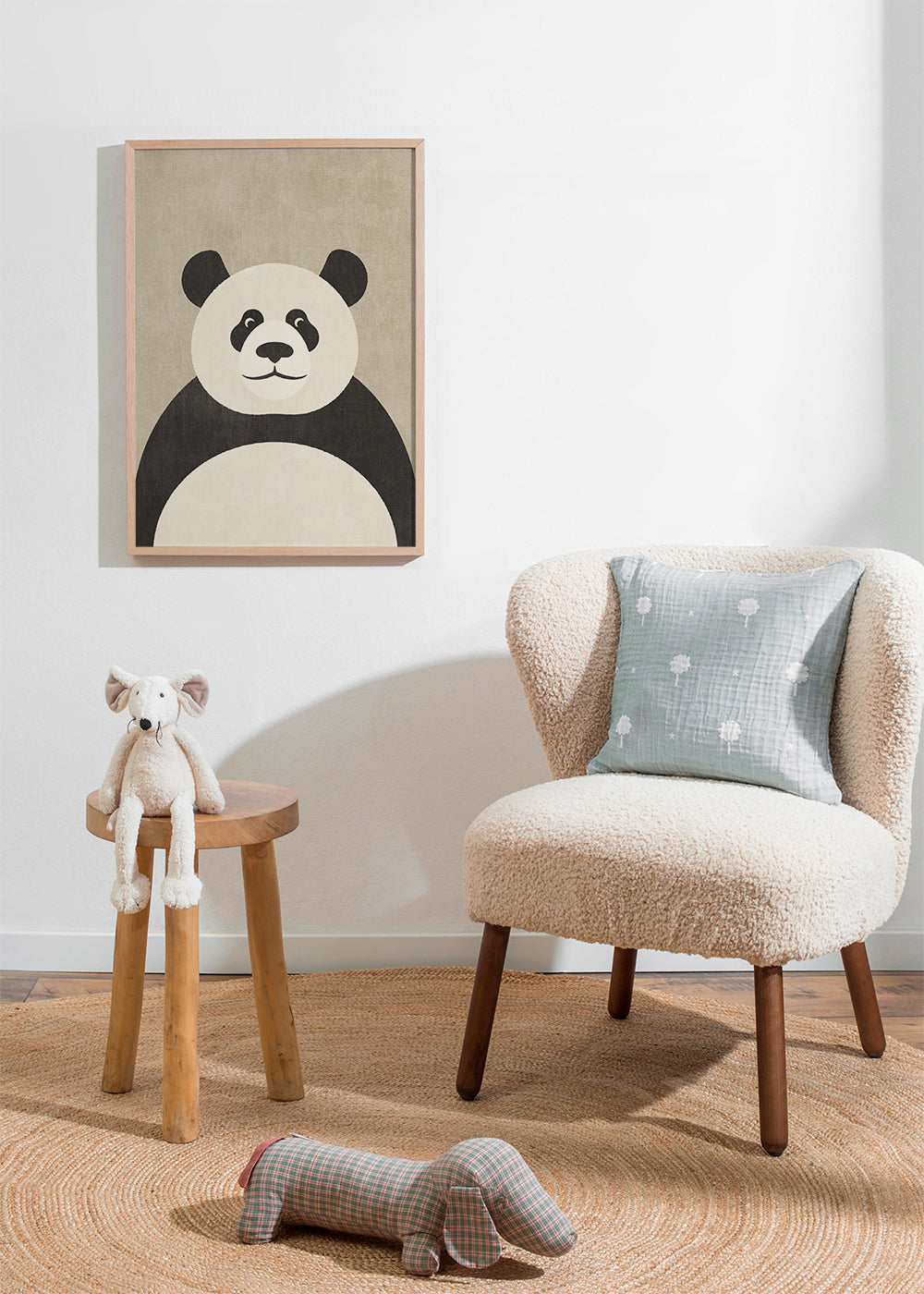 Panda illustration til børneværelset