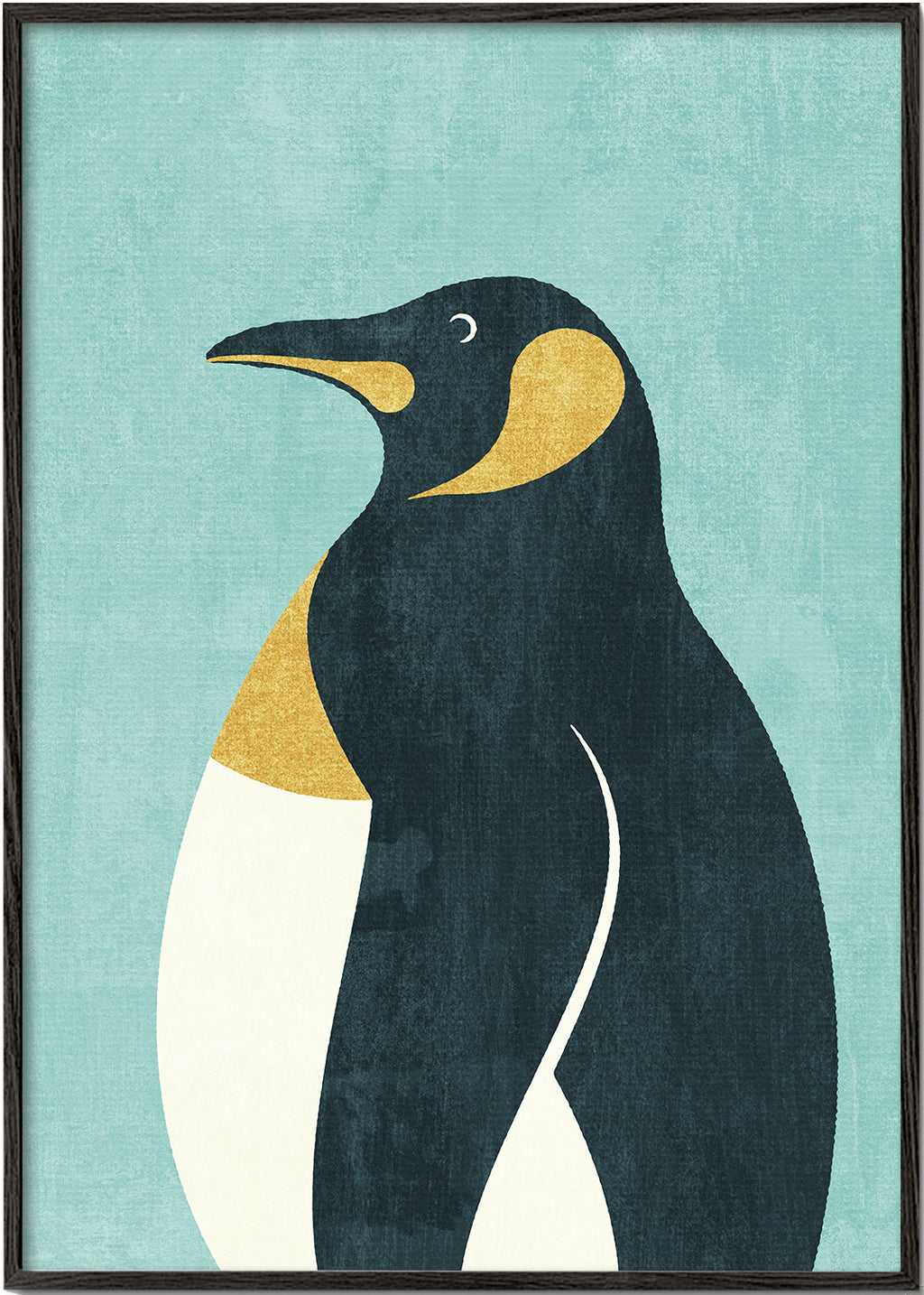 Pingvinillustration på blå baggrund