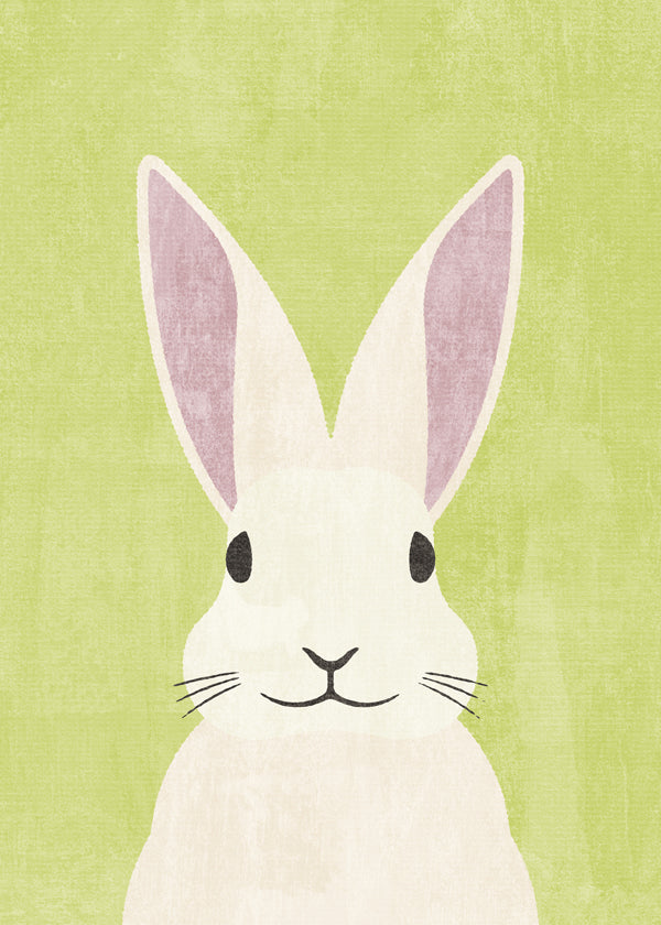 Kaninillustration i blide pastelfarver