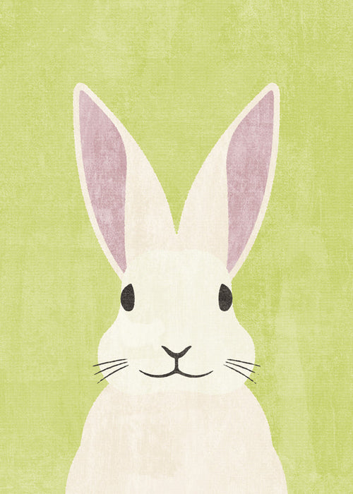 Kaninillustration i blide pastelfarver