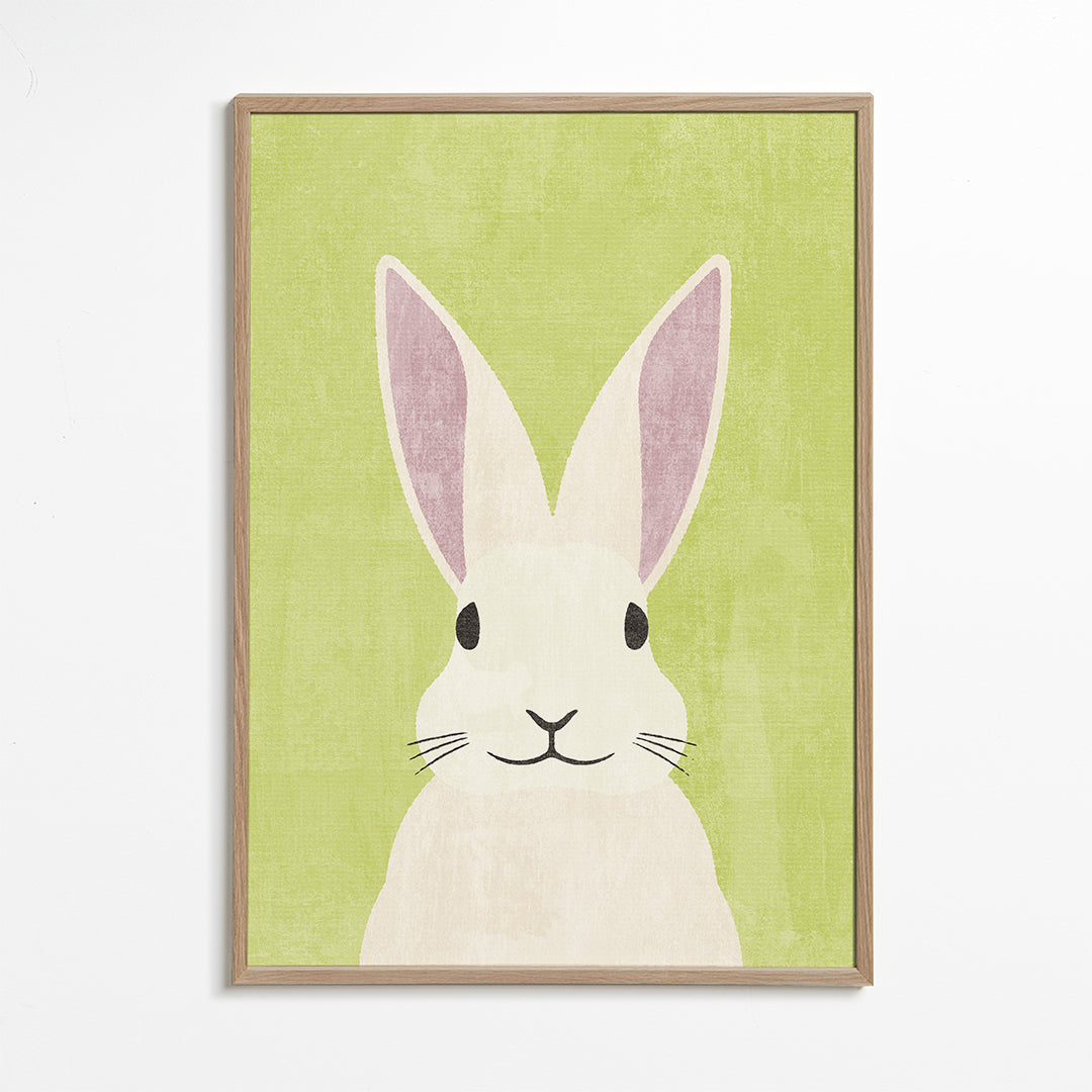 Kaninillustration i blide pastelfarver