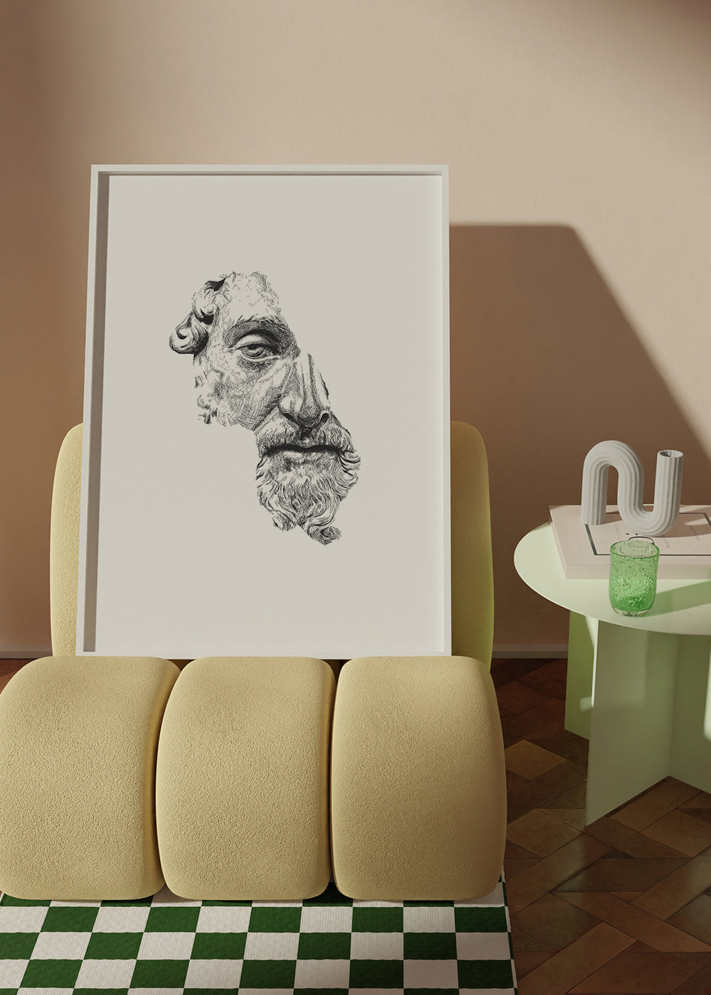 Sort-hvidt klassisk ansigt fragment