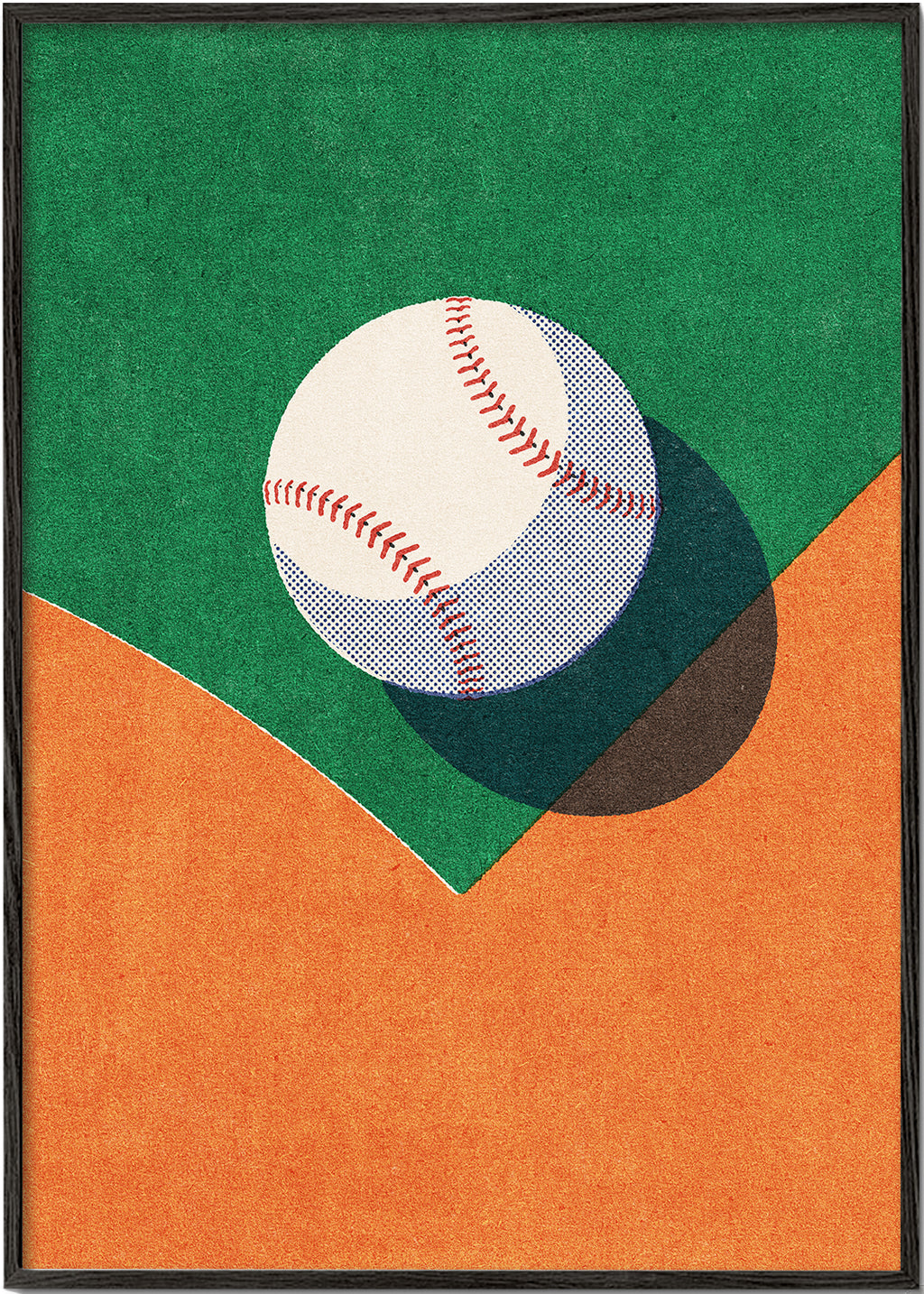 Sportskunst: baseball på stiliseret bane