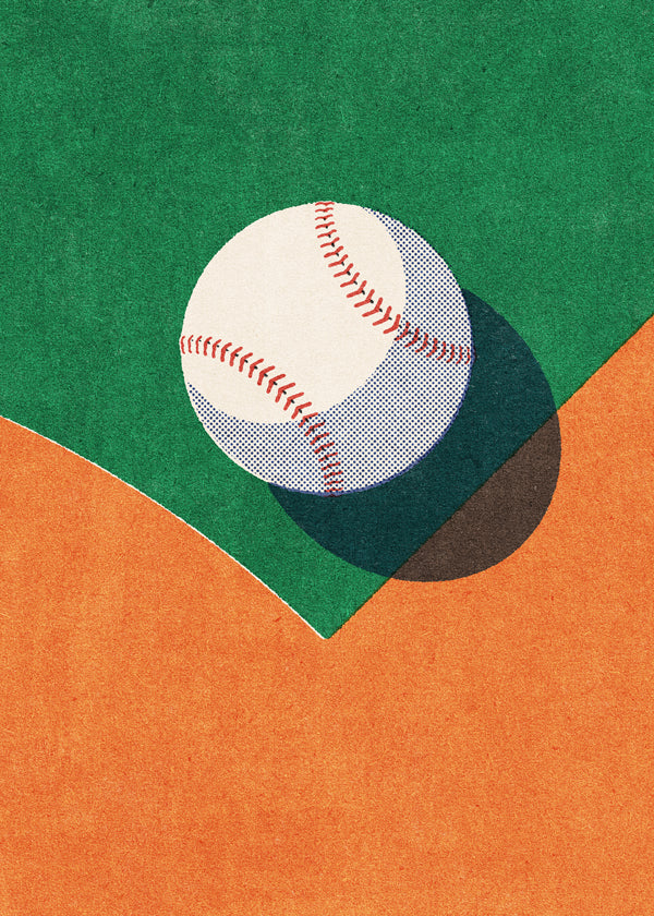 Sportskunst: baseball på stiliseret bane