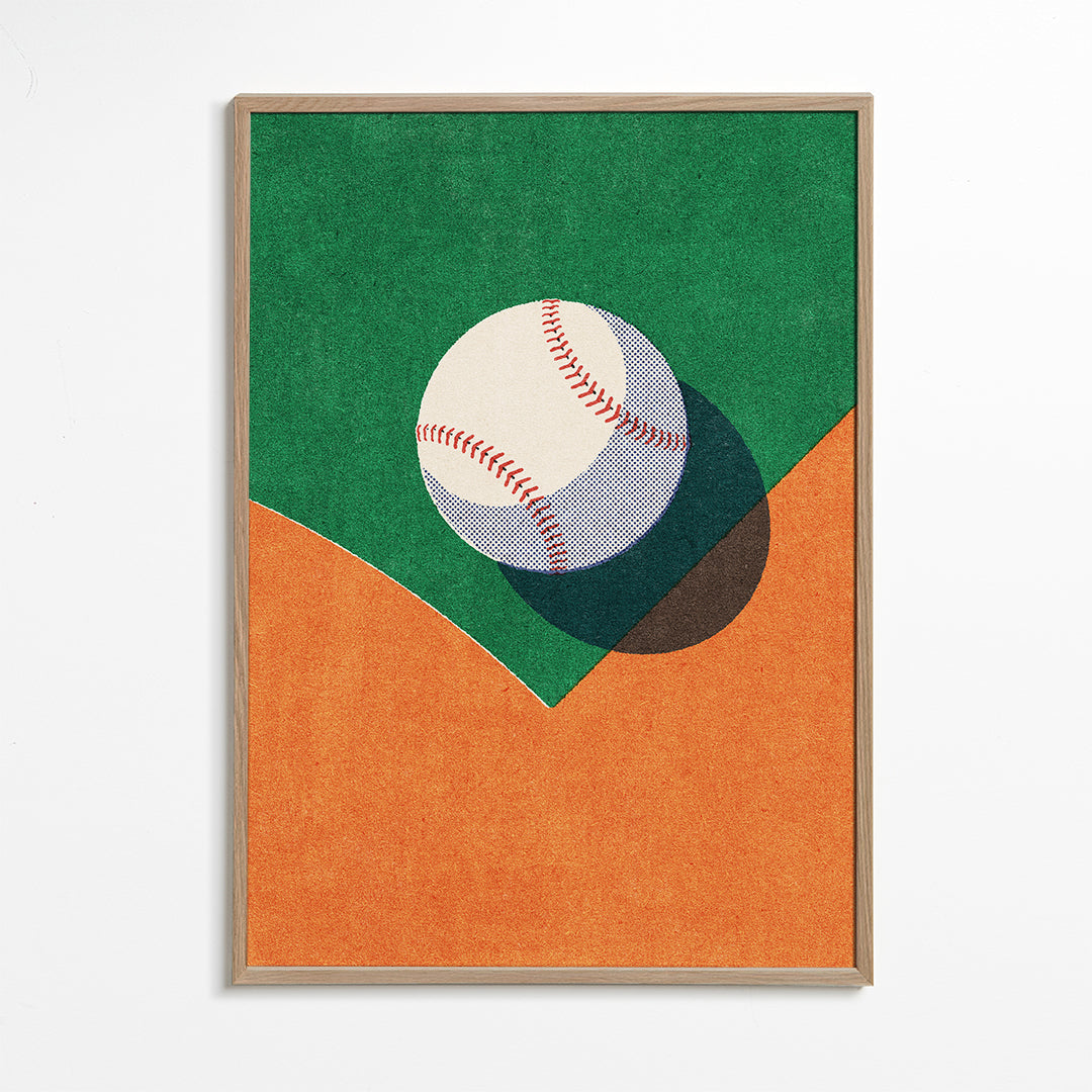 Sportskunst: baseball på stiliseret bane