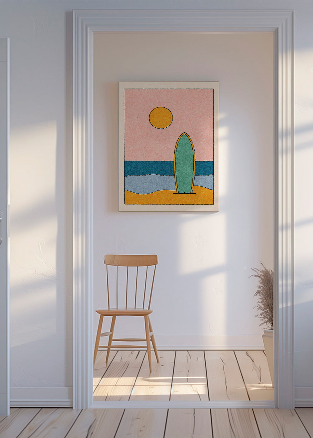Landskabskunst med surfbræt