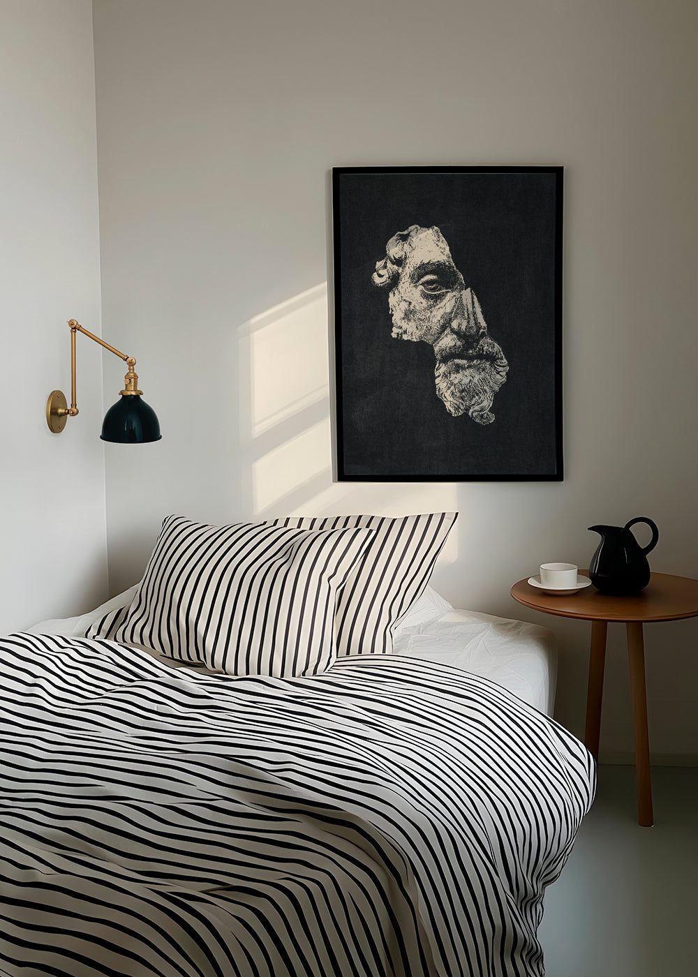 Illustration klassisk ansigt i blæk