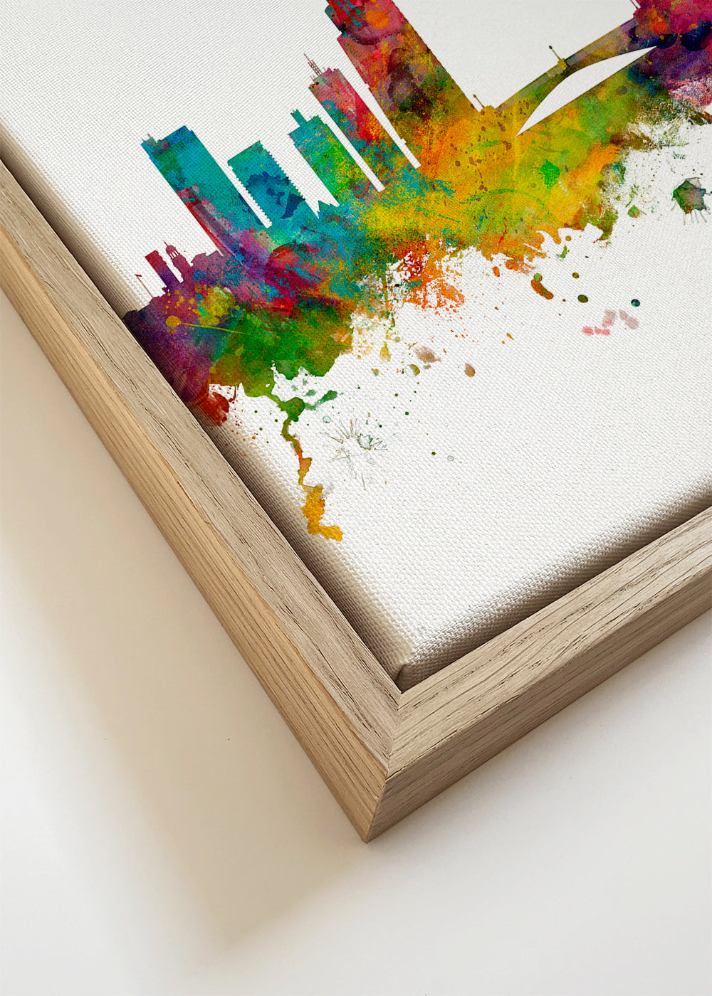 Rejseplakat Leeds skyline akvarel