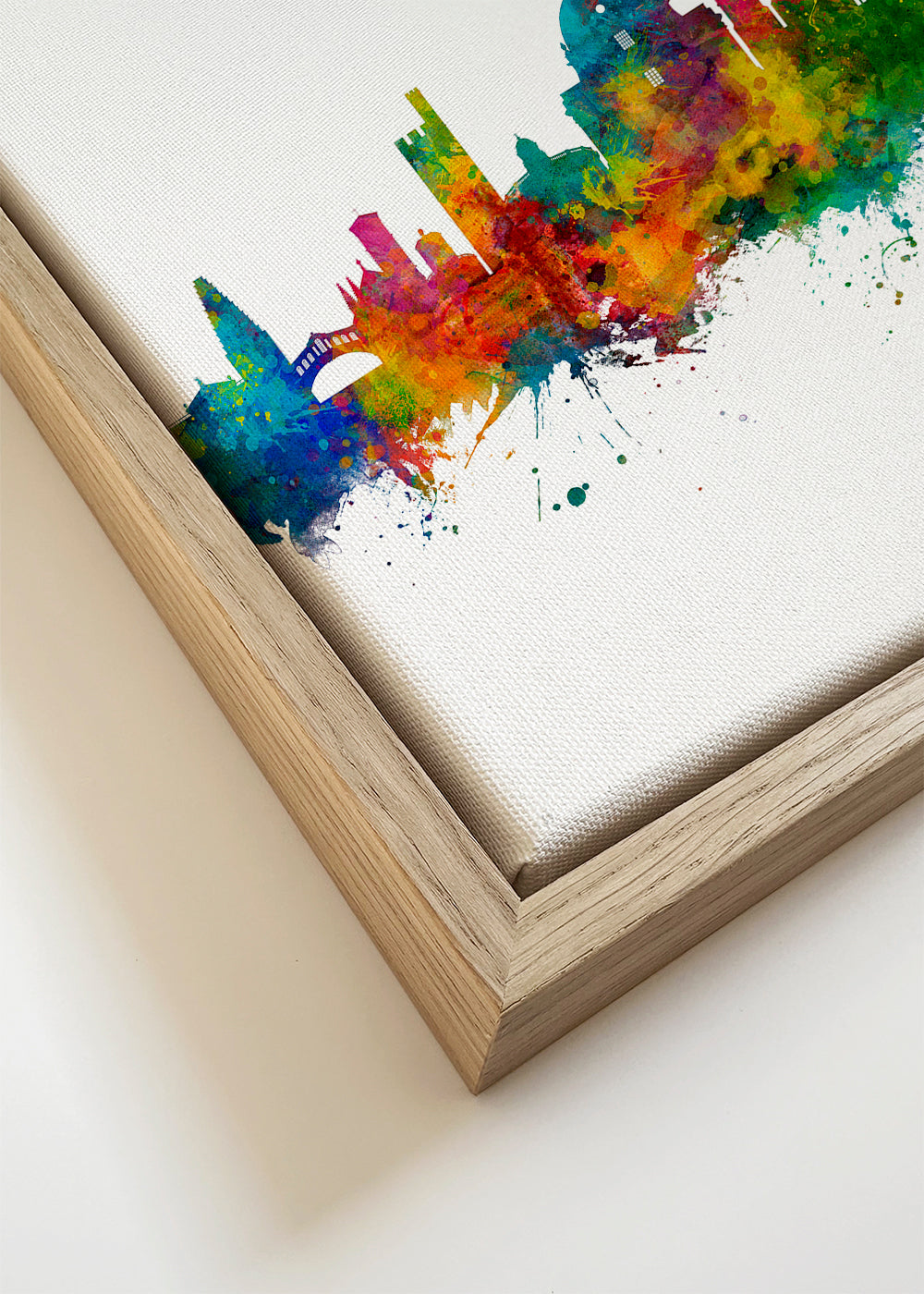 Kunstplakat Oxford skyline farverig