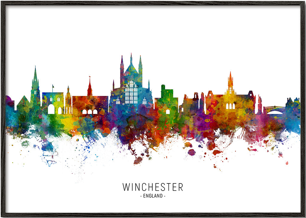 Køkkenkunst Winchester skyline i flerfarvet