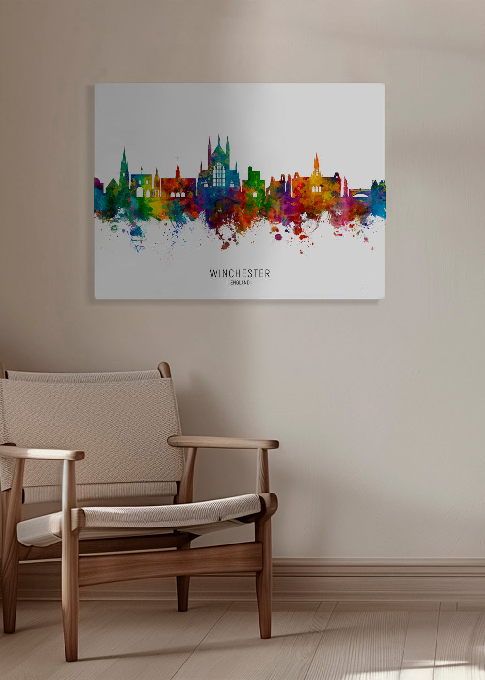 Køkkenkunst Winchester skyline i flerfarvet
