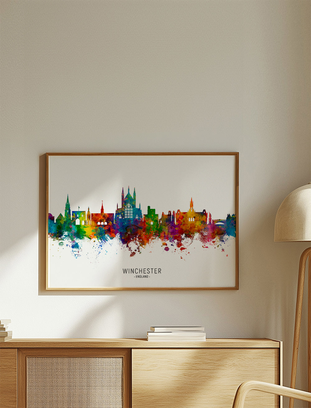 Køkkenkunst Winchester skyline i flerfarvet