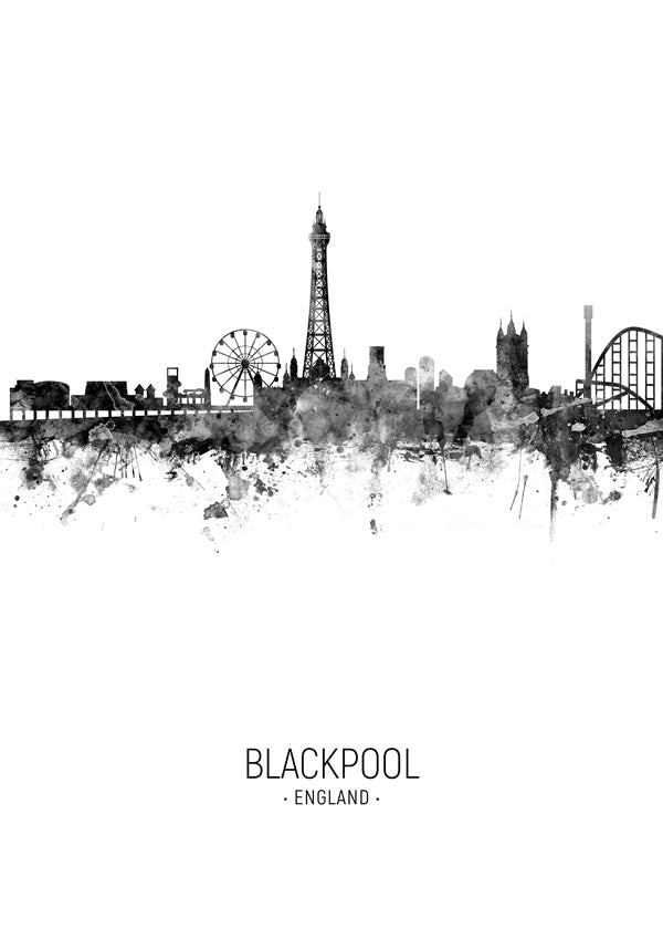 Køkkenkunst Blackpool skyline blæk