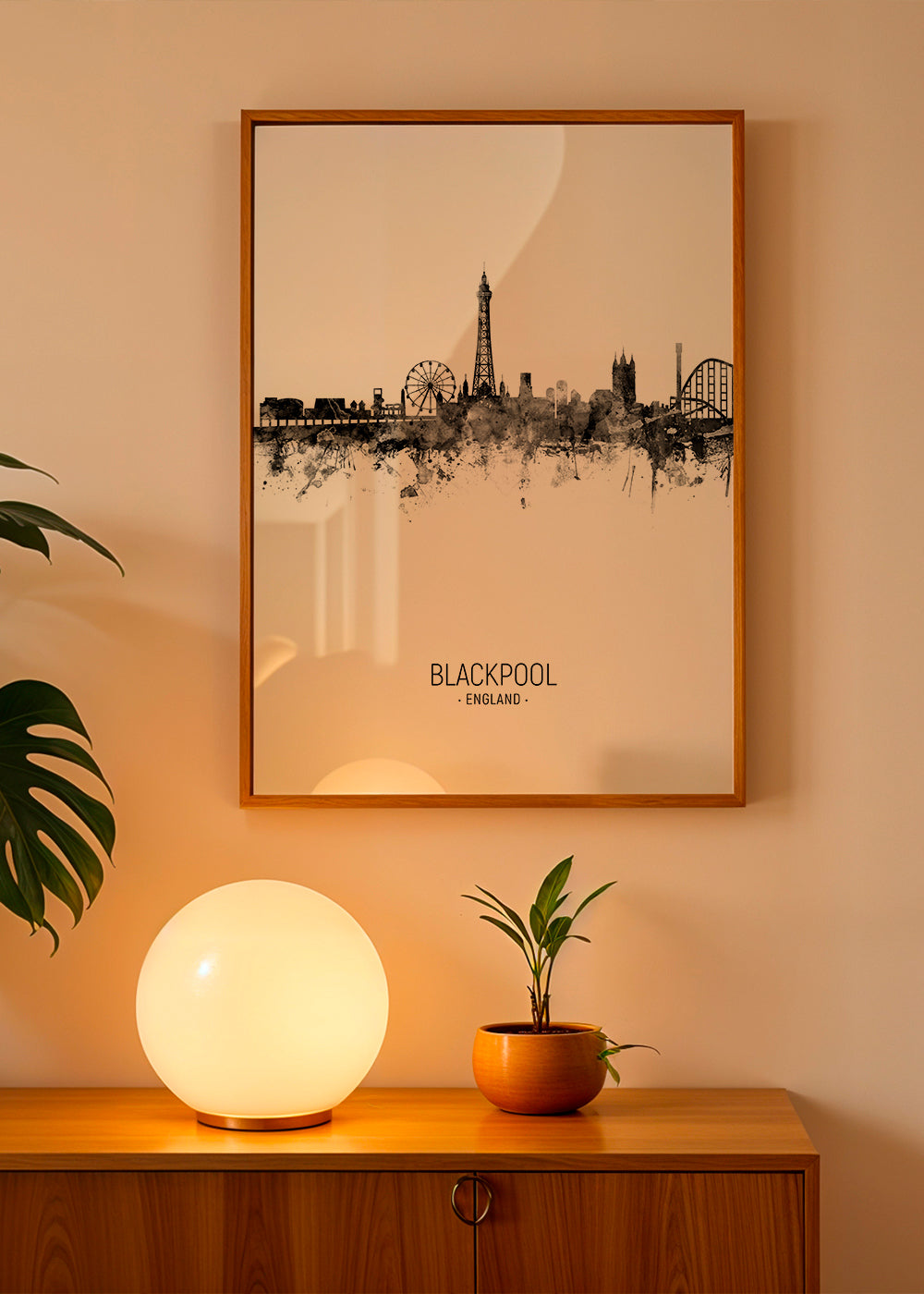 Køkkenkunst Blackpool skyline blæk