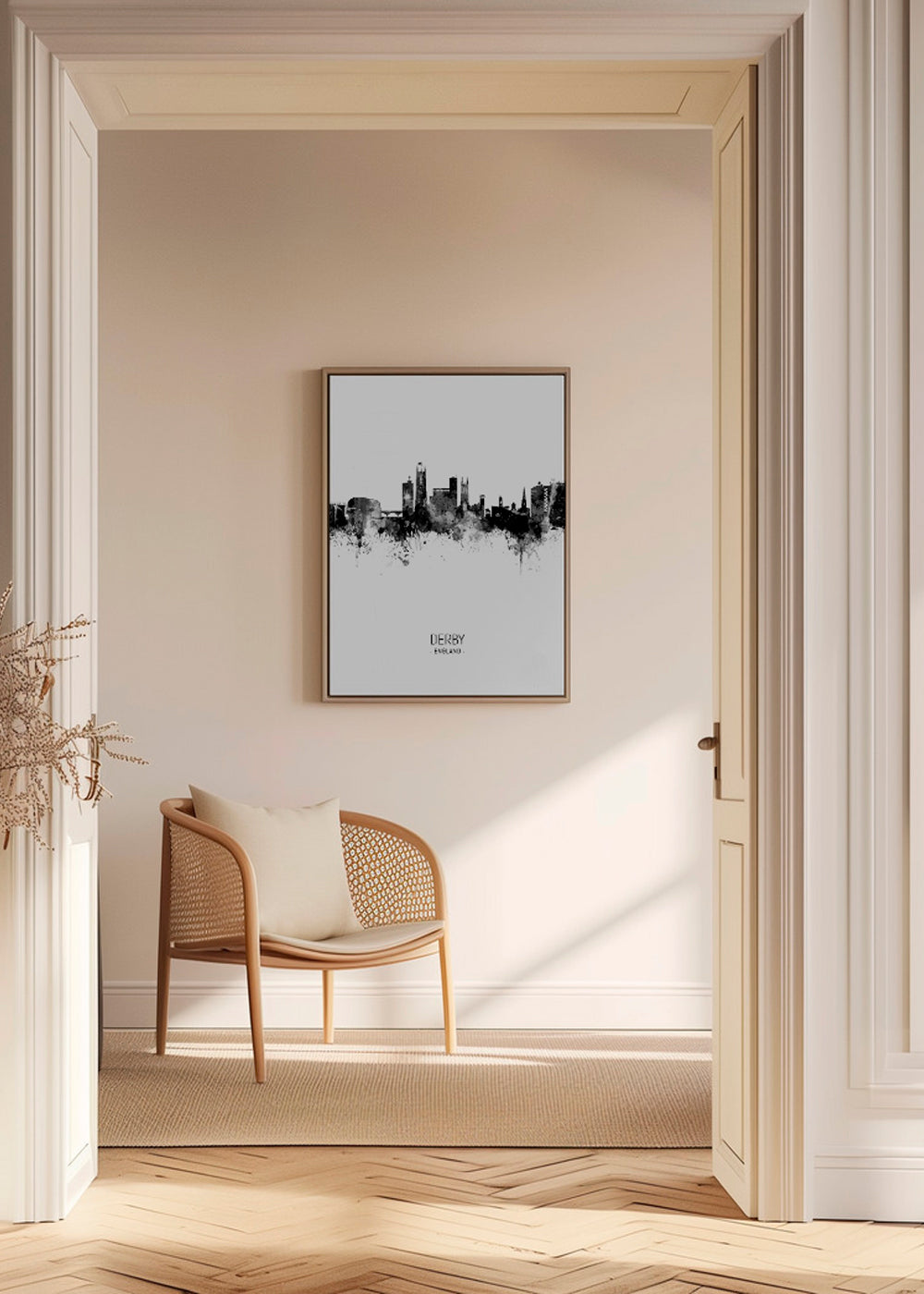 Bykunst: Derby skyline i blæk