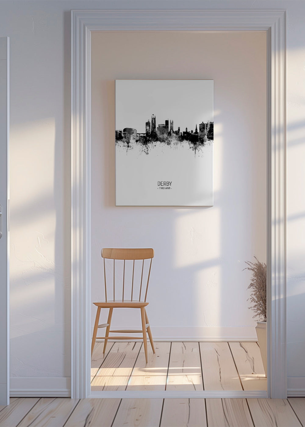 Bykunst: Derby skyline i blæk