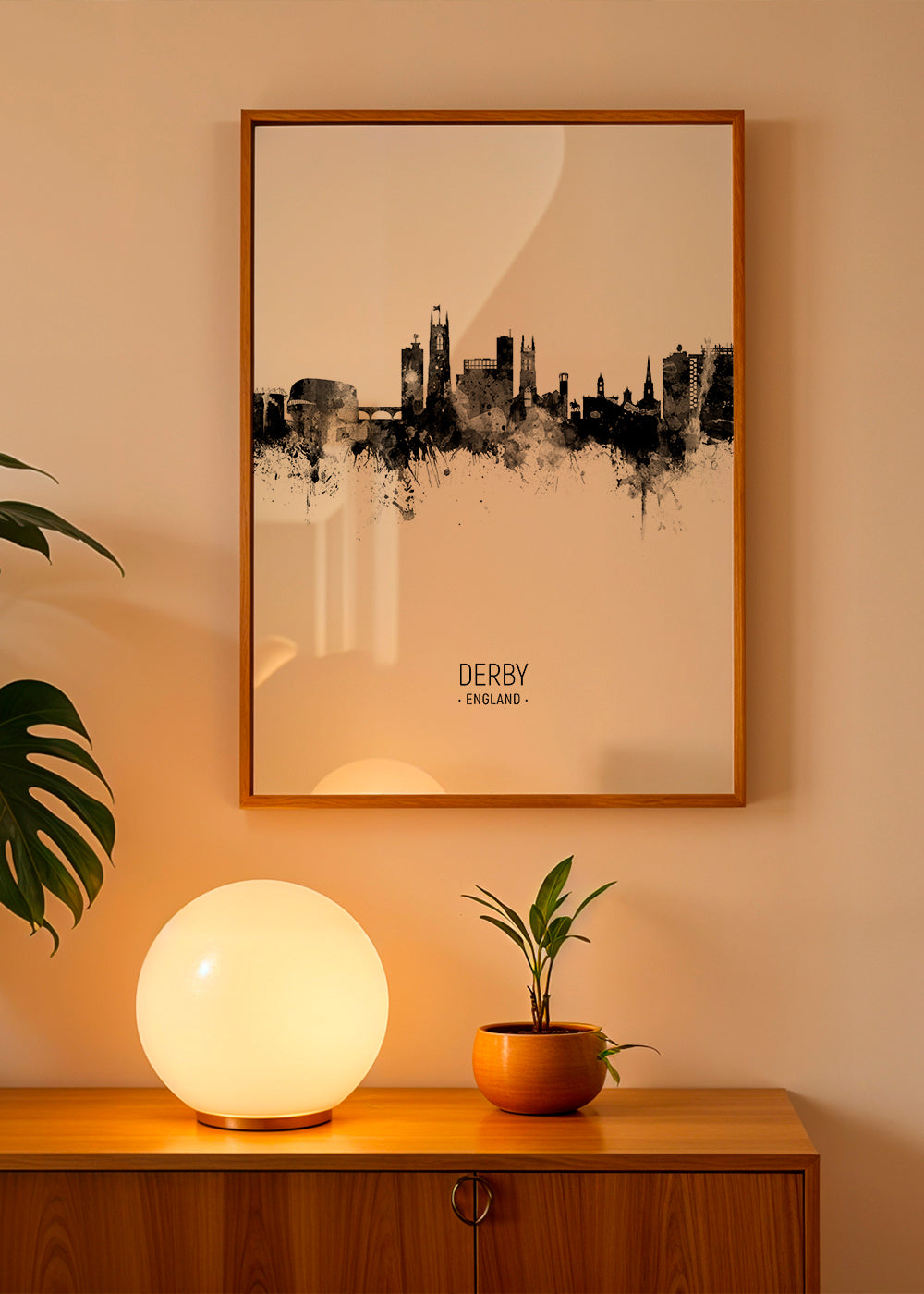Bykunst: Derby skyline i blæk
