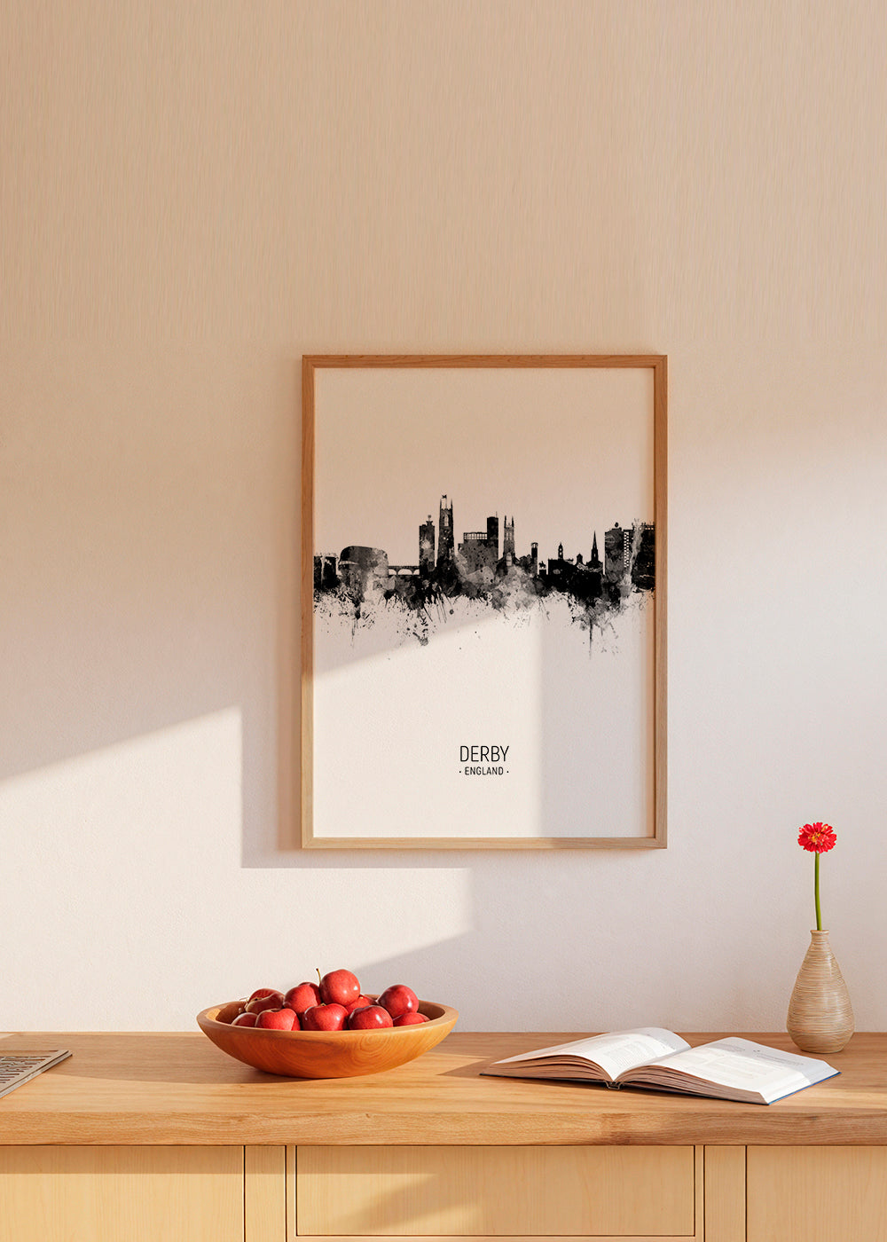 Bykunst: Derby skyline i blæk