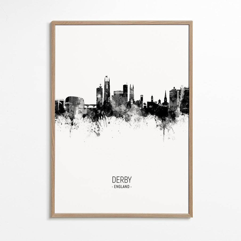 Bykunst: Derby skyline i blæk