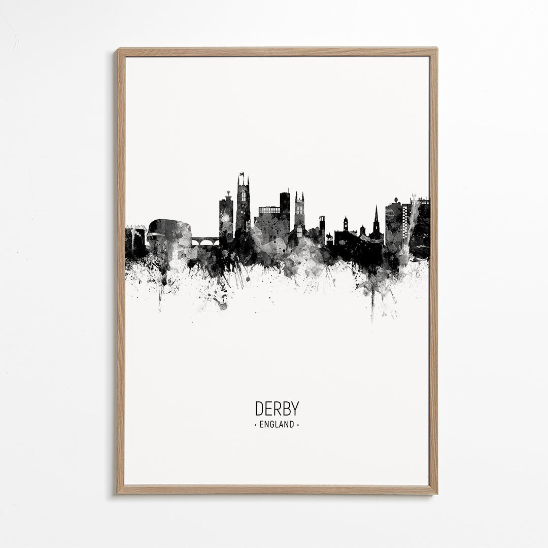 Bykunst: Derby skyline i blæk