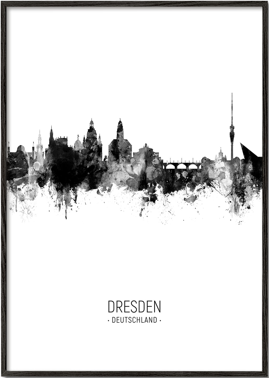 Bybillede Dresden i blæk