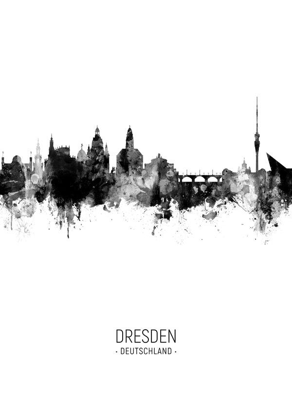 Bybillede Dresden i blæk