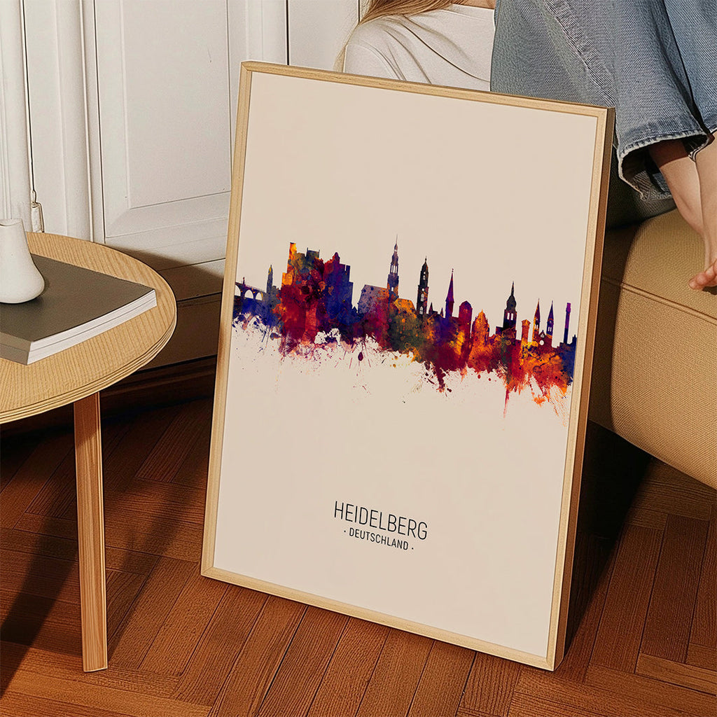 Køkkenkunst Heidelberg akvarel skyline